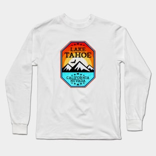 Ski Lake Tahoe California Nevada Skiing Mountain Sunrise Long Sleeve T-Shirt